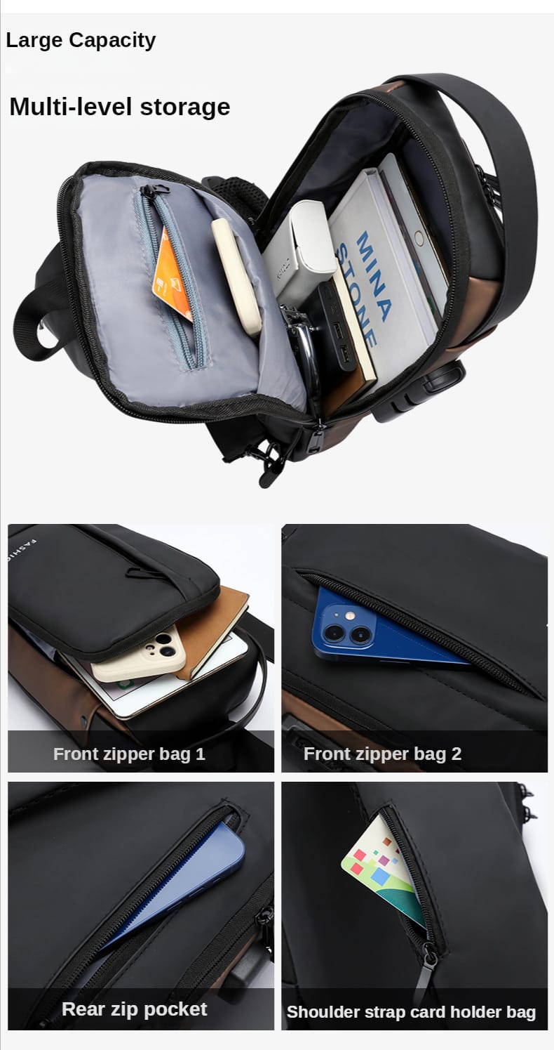 Crossbody Sling Bag for Men and Women,Waterproof Chest Bag Shoulder Bag Traveling Backpack Hiking Daypack