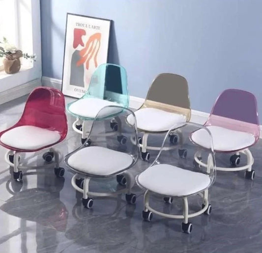 Acrylic Moving Chair 360° Rotating Chair for kids