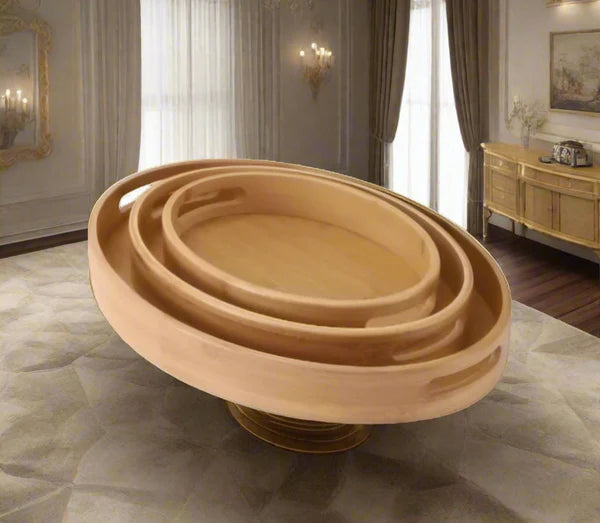 Wooden Serving Trays 3Pcs Set (Premium Quality)
