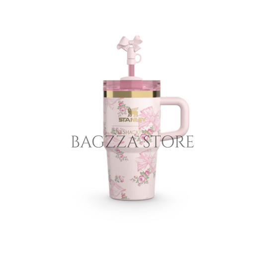 The Stanley X LoveShackFancy Holiday Quencher | 14 OZ|Rosa Beaux Pink