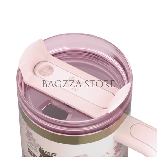 The Stanley X LoveShackFancy Holiday Quencher | 14 OZ|Rosa Beaux Pink
