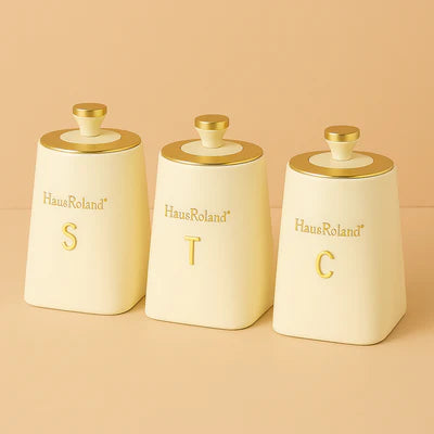 HausRoland Luxe Trio Canister Set - White