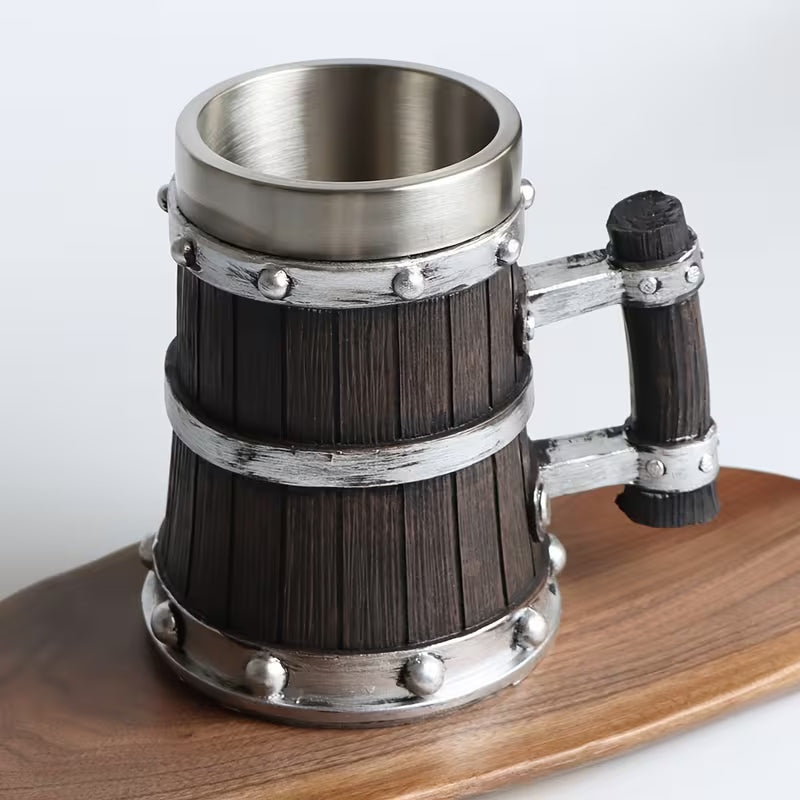 Vikings Barrel Mug | 500ml Stainless Steel Inner