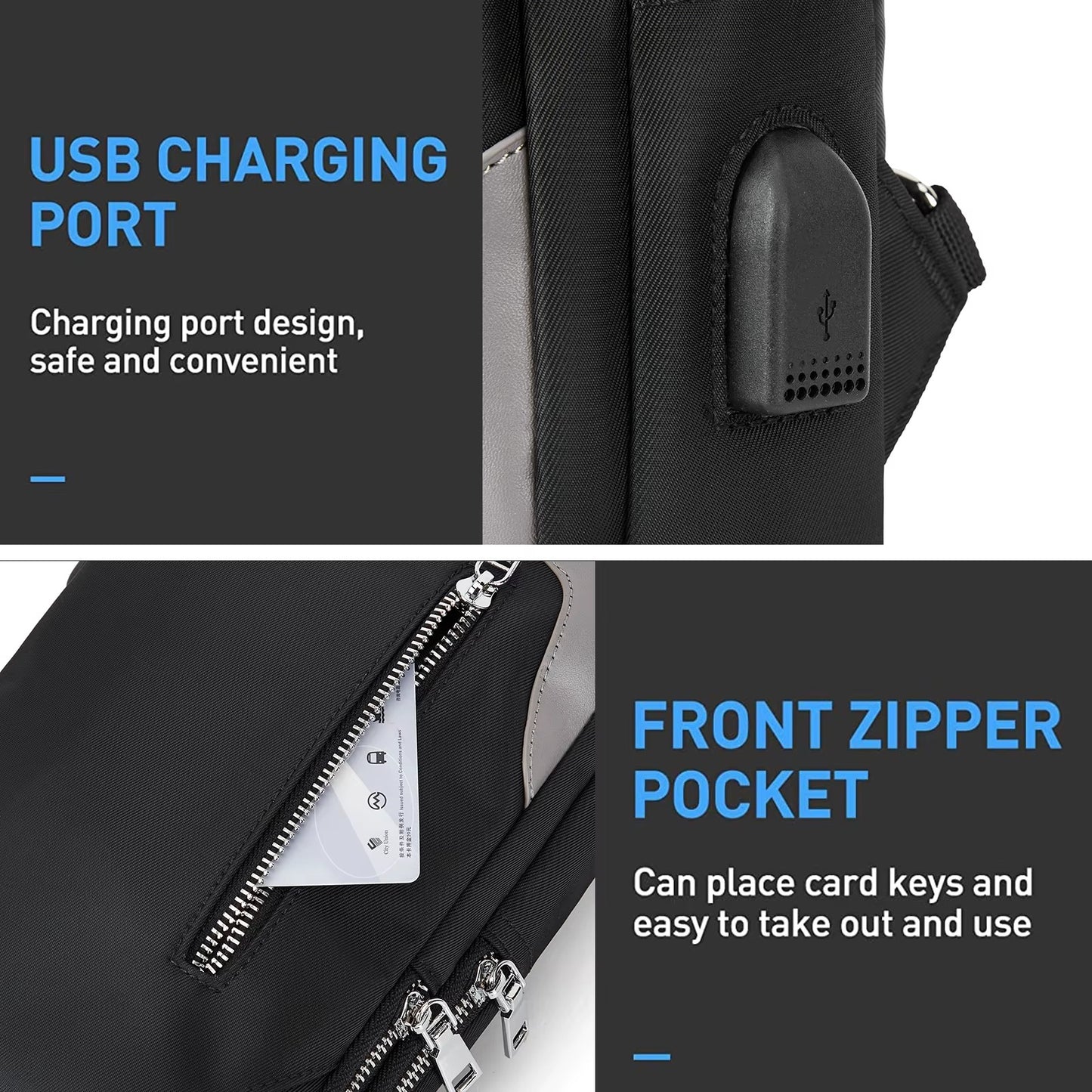 Kangaroo Premium Chest Bag for Men – USB Charging, Waterproof, Large Capacity, Anti-Theft Sling Bag