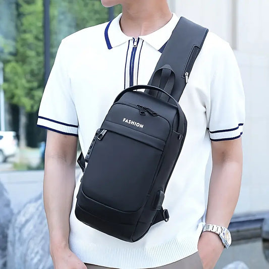 “Smart Umrah Bag – Anti-Theft Design with USB Charging Port for Safe Travel”