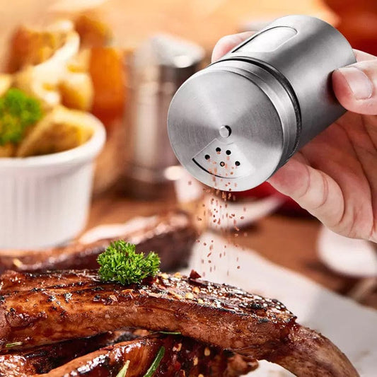 Stainless Steel Salt & Pepper Shaker Set – Elegant & Refillable Spice Dispenser