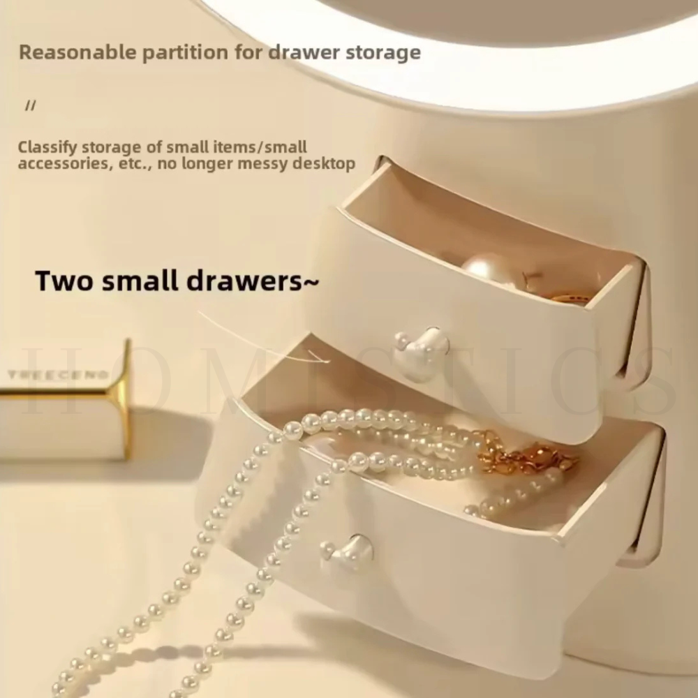 Spacious Makeup Drawers for Cosmetics and Brushes