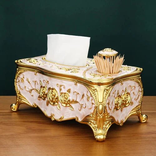 Luxury Dual-Function Tissue Box with Built-In Toothpick Dispenser
