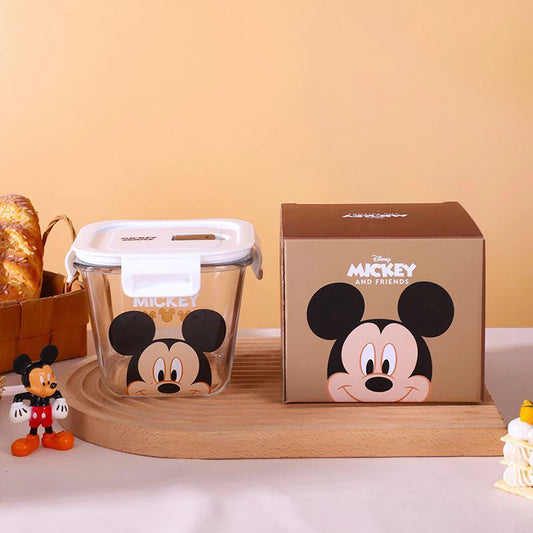 DISNEY Mickey and Friends Airtight Glass Food Storage Box- 900ml