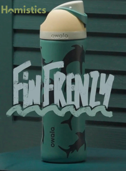 Owala FreeSip 24oz Fin Frenzy water bottle front view Pakistan