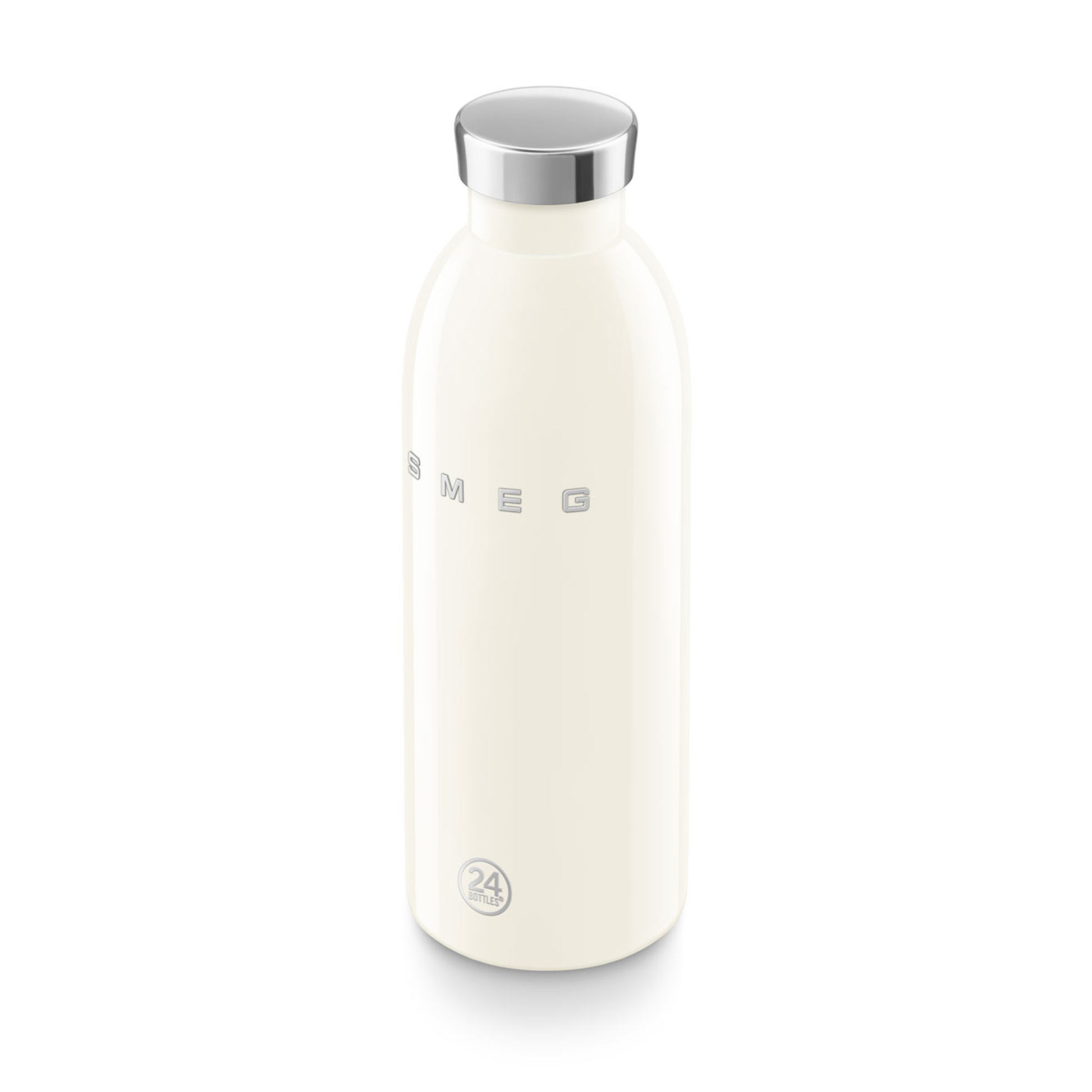 SMEG Clima Cream Bottle 500 ml lid top view stainless steel bottle