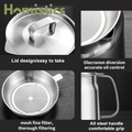 Premium Stainless Steel Oil Strainer and Fryer Pot Side View